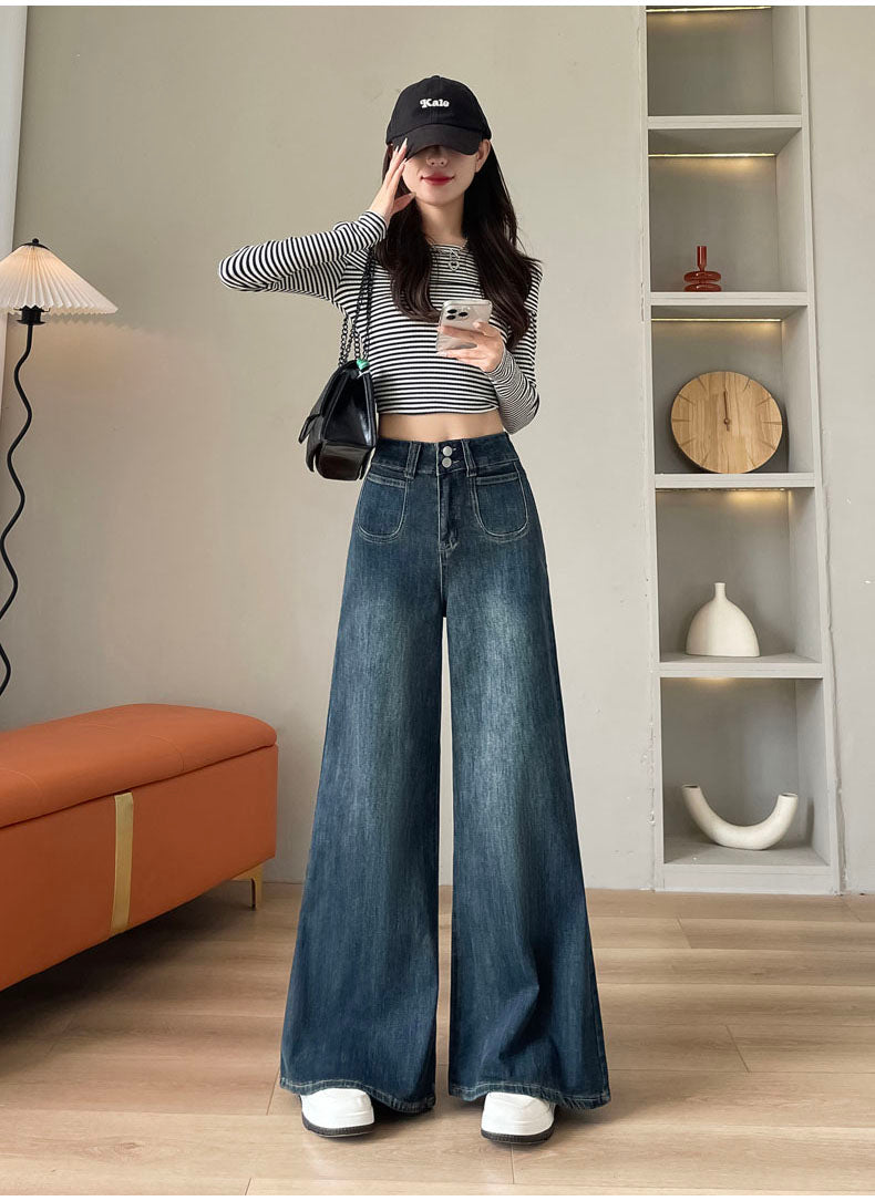 YEEYEEWang - Wide Leg Jeans for Women â€?Asian Fit, High Waist & Relaxed