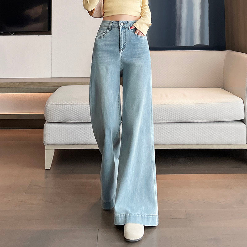 YEEYEEWang - Wide Leg Denim Pants – Designed for Asian Fit, High Waist & Tummy Control