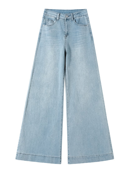 YEEYEEWang - Wide Leg Denim Pants â€?Designed for Asian Fit, High Waist & Tummy Control