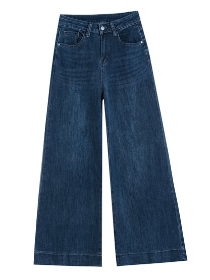YEEYEEWang - Wide Leg Denim Pants â€?Designed for Asian Fit, High Waist & Tummy Control