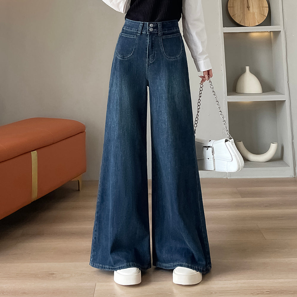 YEEYEEWang - Wide Leg Jeans for Women – Asian Fit, High Waist & Relaxed